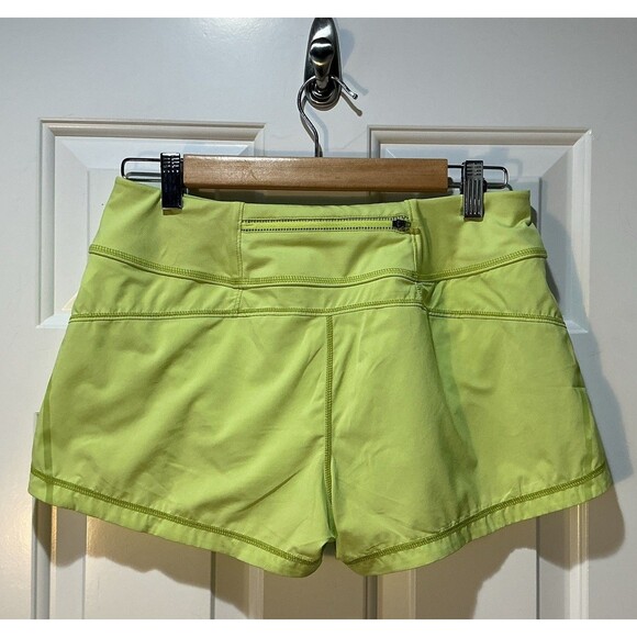 Athleta Running Free Athletic Speed Run Shorts Lined Neon Yellow Size Small - Picture 3 of 5